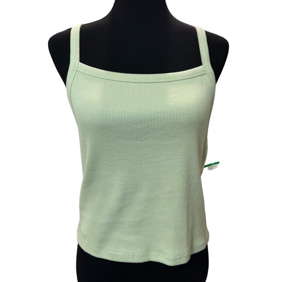 New - TOPSHOP ~  Sage Rib Square Neck Tank Top Size 8-10 FALL VIBES - Picture 1 of 7